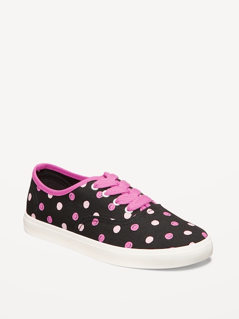 Canvas Lace-Up Sneakers for Girls - Multi