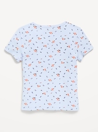 View large product image 3 of 4. Printed Short-Sleeve Ribbed T-Shirt for Girls