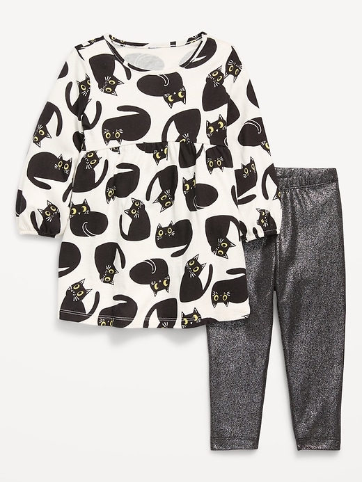 View large product image 1 of 3. Long-Sleeve Dress and Leggings Set for Toddler Girls