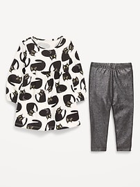 View large product image 3 of 3. Long-Sleeve Dress and Leggings Set for Toddler Girls