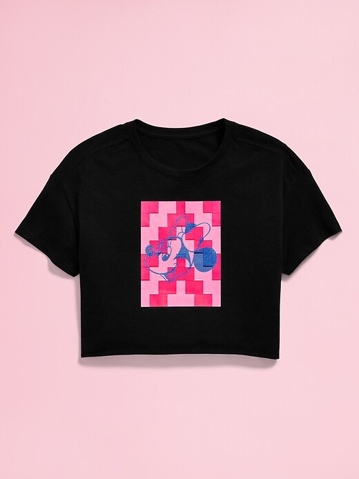 Image number 4 showing, Old Navy x Disney© Cropped Graphic Raw-Edge T-Shirt for Girls