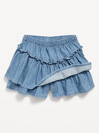 View large product image 3 of 4. High-Waisted Jean Skort for Toddler Girls