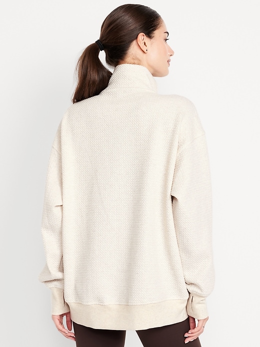 Image number 2 showing, Dynamic Fleece Oversized Textured Tunic Sweatshirt
