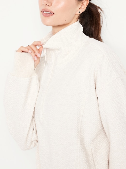 Image number 4 showing, Dynamic Fleece Oversized Textured Tunic Sweatshirt