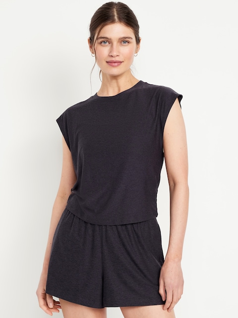 CloudMotion Split-Back Top - Black Jack