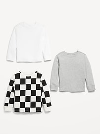 View large product image 3 of 3. Long-Sleeve T-Shirt 3-Pack for Toddler Boys