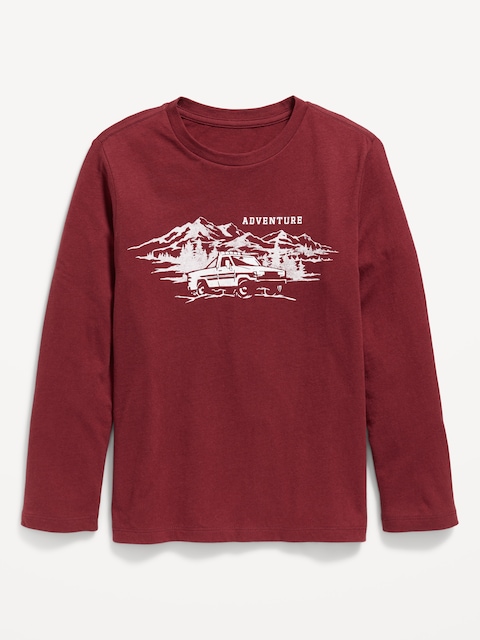 T-shirt à imprimé à manches longues pour garçon - Rouge