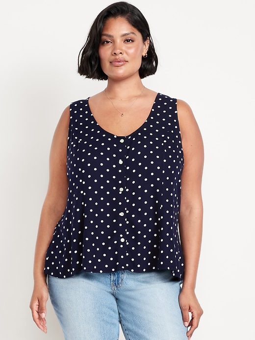 Image number 5 showing, Button-Down Crepe Tank Top