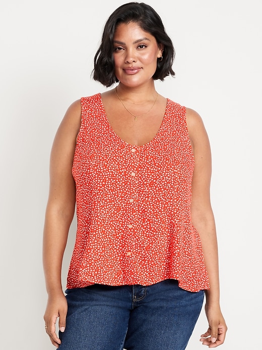 Image number 5 showing, Button-Down Crepe Tank Top