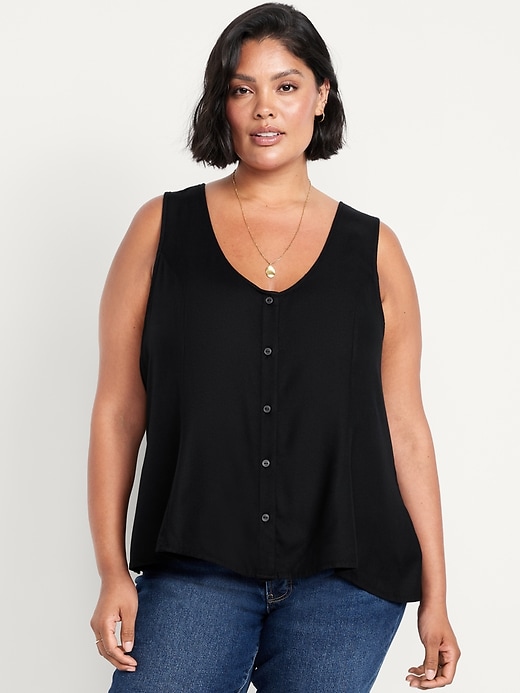 Image number 5 showing, Button-Down Crepe Tank Top