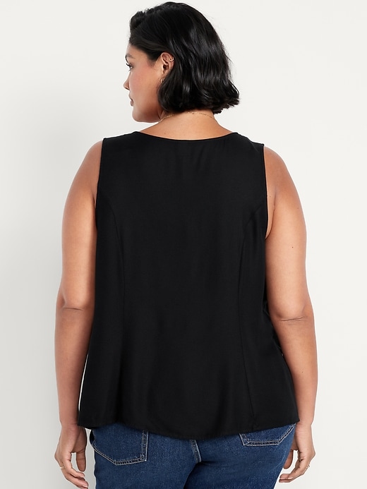 Image number 6 showing, Button-Down Crepe Tank Top