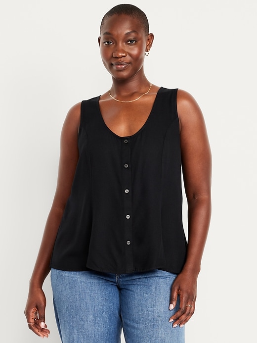 Image number 8 showing, Button-Down Denim Swing Top