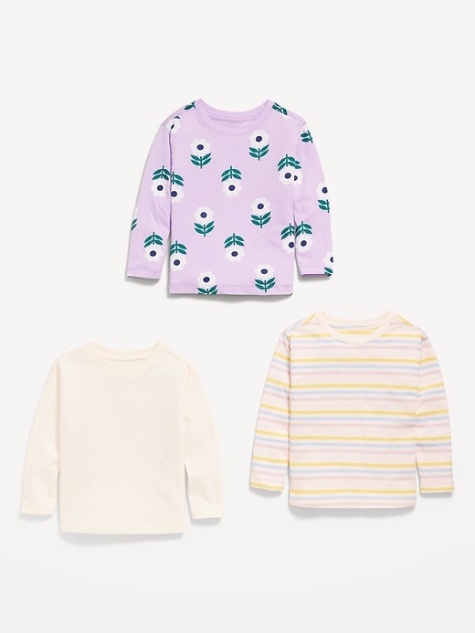 Image number 3 showing, Long-Sleeve T-Shirt 3-Pack for Toddler Girls