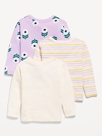 Image number 2 showing, Long-Sleeve T-Shirt 3-Pack for Toddler Girls