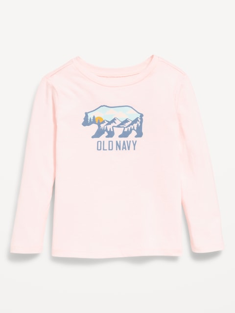 T-shirt à manches longues à logo imprimé pour Toute-petite fille
