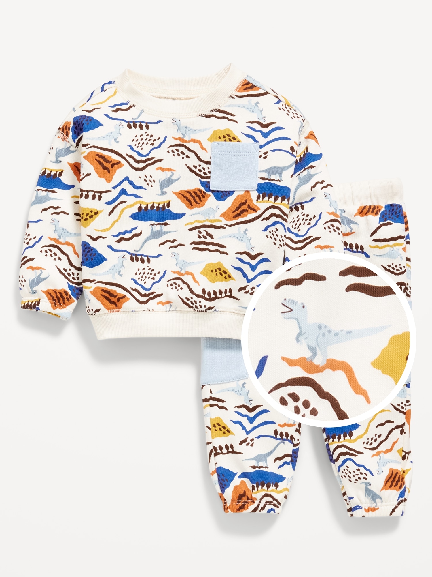French-Terry Pocket Sweatshirt and Sweatpants Set for Baby