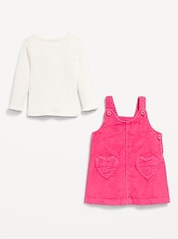 View large product image 3 of 3. Long-Sleeve Ribbed T-Shirt and Corduroy Dress Set for Baby