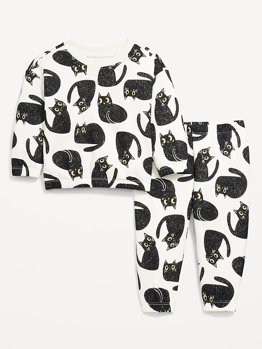 View large product image 1 of 3. Printed French Terry Sweatshirt and Pants Set for Baby