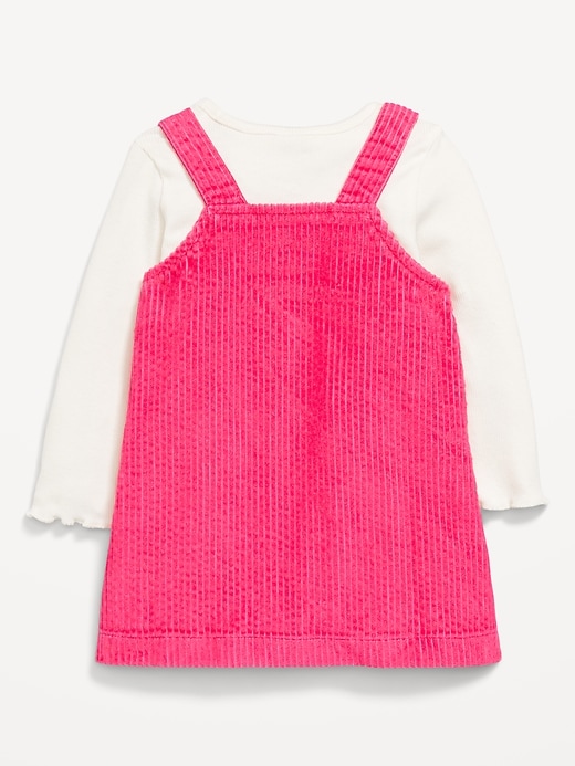 View large product image 2 of 3. Long-Sleeve Ribbed T-Shirt and Corduroy Dress Set for Baby