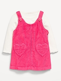 Image number 1 showing, Long-Sleeve Ribbed T-Shirt and Corduroy Dress Set for Baby