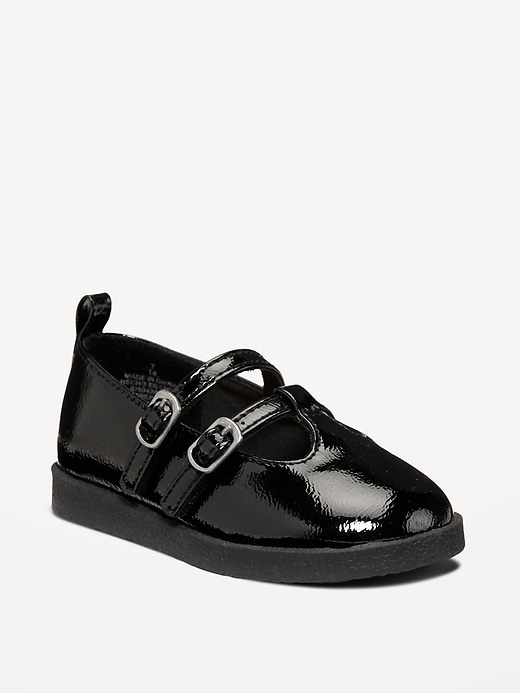 View large product image 1 of 4. Shiny Faux-Leather Double-Buckle Mary Jane Shoes for Toddler Girls