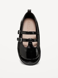 L'image numéro 2 présente Chaussures Charles IX à double boucle en similicuir scintillant pour toute-petite fille