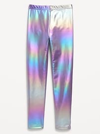 Image number 1 showing, Shiny Foil Print Leggings for Girls
