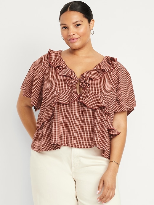 Image number 7 showing, Ruffle V-Neck Top