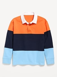 Image number 1 showing, Long-Sleeve Rugby Polo Shirt for Boys