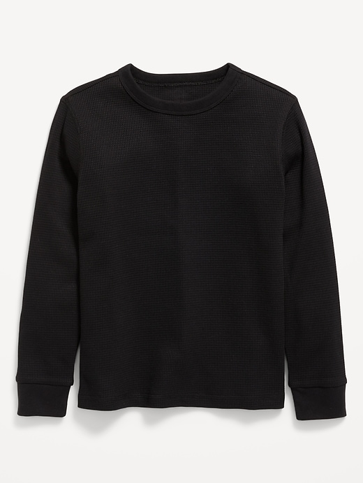 View large product image 1 of 2. Long-Sleeve Waffle-Knit T-Shirt for Boys