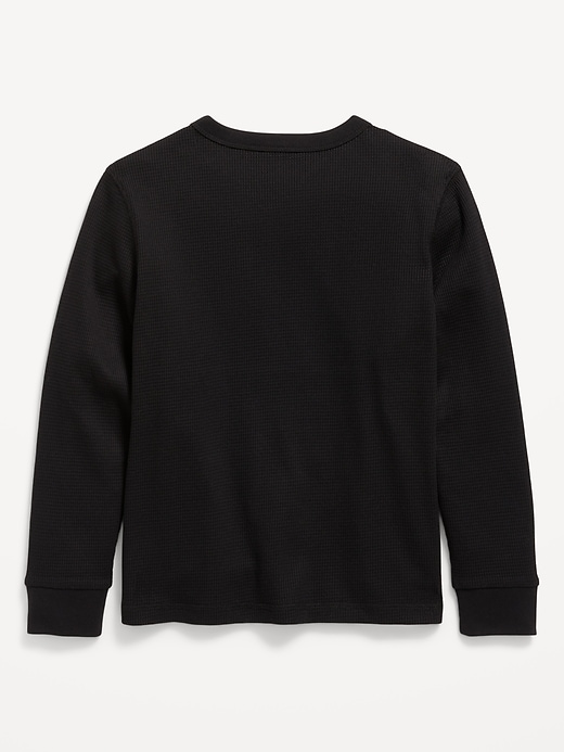 View large product image 2 of 2. Long-Sleeve Waffle-Knit T-Shirt for Boys