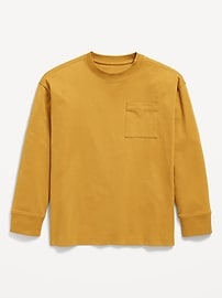 Image number 2 showing, Oversized Long-Sleeve Pocket T-Shirt for Boys