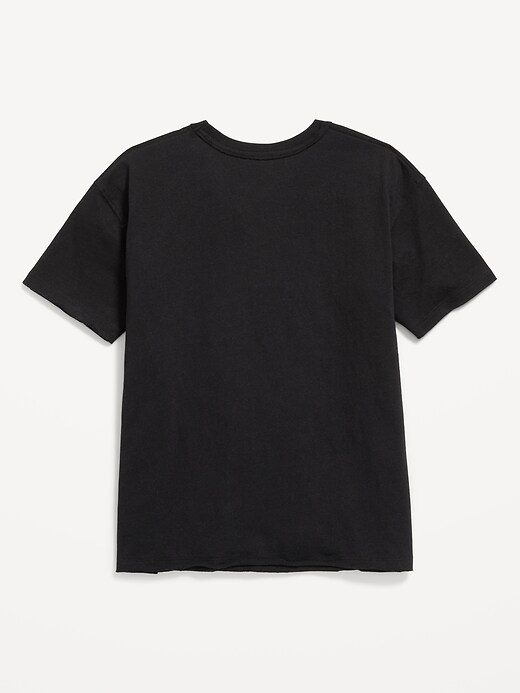 Image number 3 showing, Oversized Short-Sleeve Raw-Edge T-Shirt for Girls