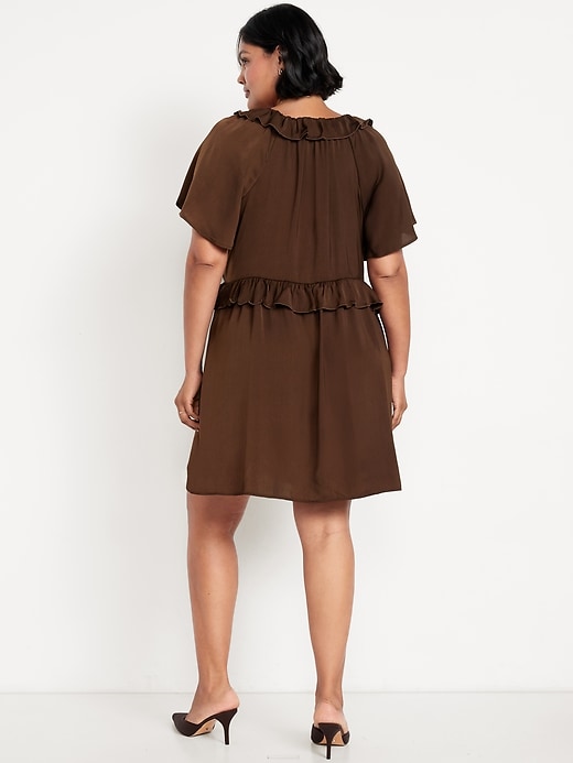 Image number 7 showing, Satin Ruffle Mini Dress