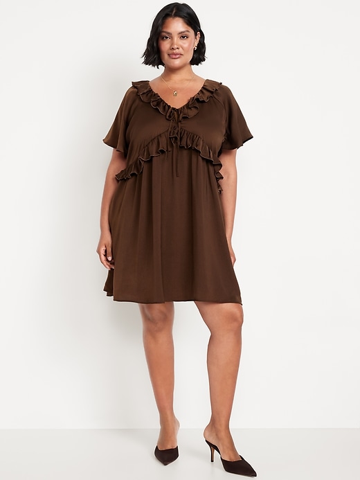 Image number 6 showing, Satin Ruffle Mini Dress