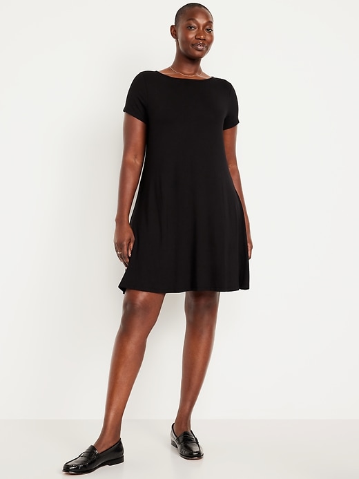 Image number 4 showing, Short-Sleeve Mini Swing Dress