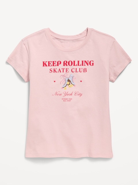 T-shirt à manches courtes à imprimé pour fille - Rose