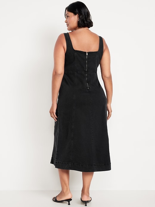 Image number 6 showing, Fit & Flare Sleeveless Denim Midi Dress