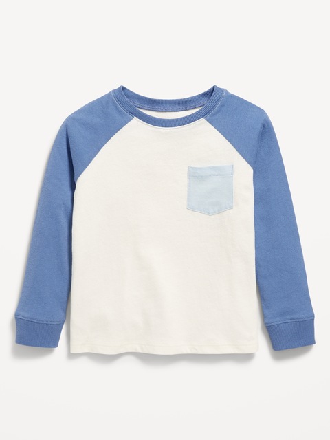 T-shirt à poche à manches longues pour tout-petit garçon - Bleu