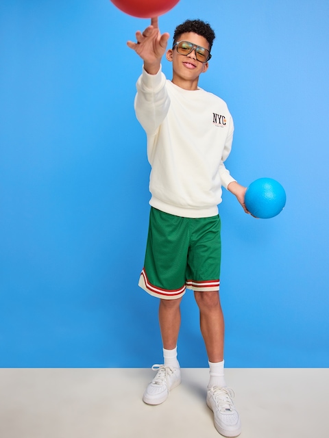 Short de basketball en maille, longueur genou pour garçon