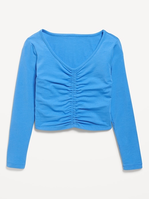 View large product image 2 of 3. Fitted Long-Sleeve Ruched Top for Girls