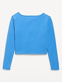 View large product image 3 of 3. Fitted Long-Sleeve Ruched Top for Girls