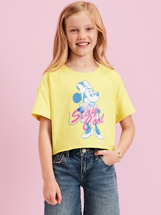 View large product image 1 of 7. Old Navy x Disney© Cropped Graphic Raw-Edge T-Shirt for Girls