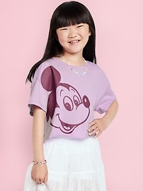 View large product image 3 of 6. Old Navy x Disney© Cropped Graphic Raw-Edge T-Shirt for Girls