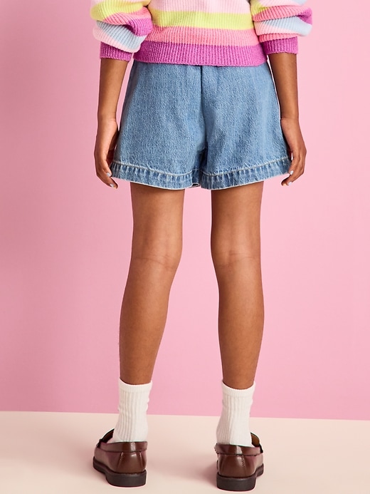 View large product image 2 of 5. High-Waisted Wrap-Front Jean Skort for Girls