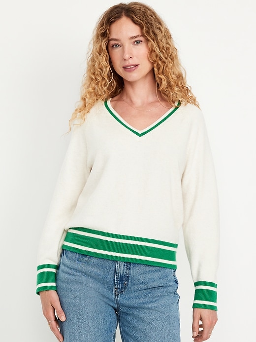 Image number 1 showing, SoSoft Loose V-Neck Sweater