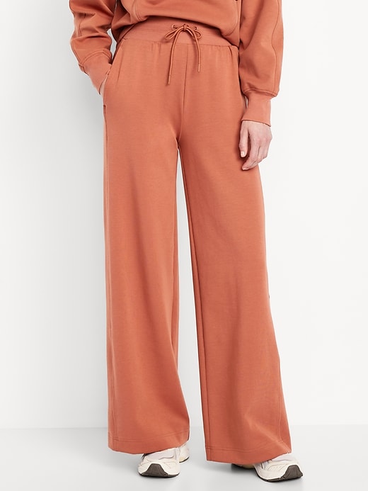 Image number 1 showing, Extra High-Waisted Dynamic Fleece Wide-Leg Sweatpants
