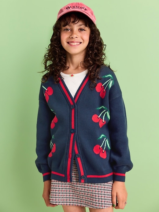 Voir une image plus grande du produit 1 de 3. Cardigan détendu à manches longues pour fille