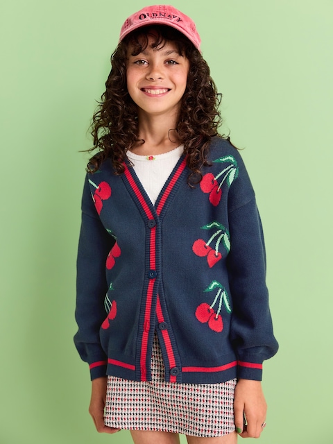 Cardigan détendu à manches longues pour fille