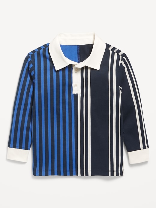 Image number 1 showing, Oversized Long-Sleeve Rugby Shirt for Toddler Boys